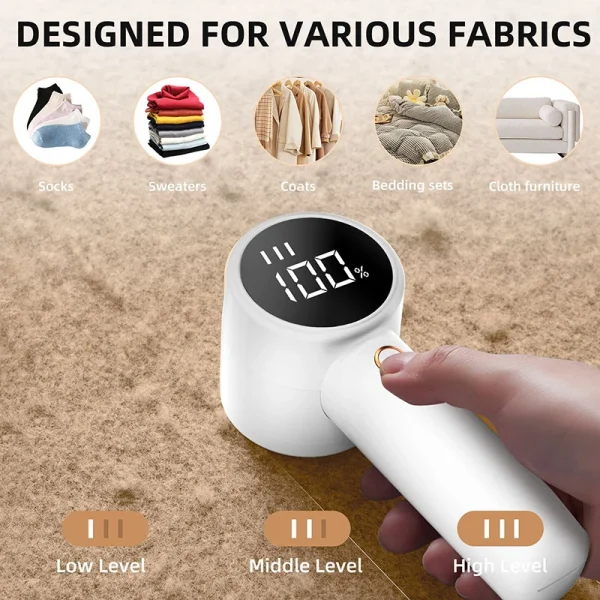 مزيل الوبر الذكي القابل للشحن – Fabric Shaver 2600mAh بشاشة LED و3 سرعات